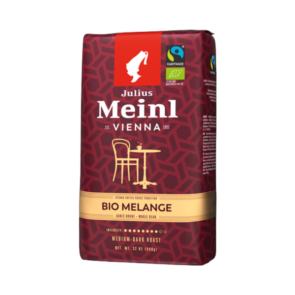 Julius Meinl Vienna Fairtrade Bio Melange Medium Dark Roast, Ganze Bohne, 900g